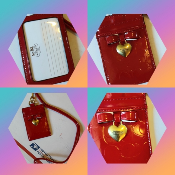 Coach Accessories - Coach red patent leather I.D.Holder